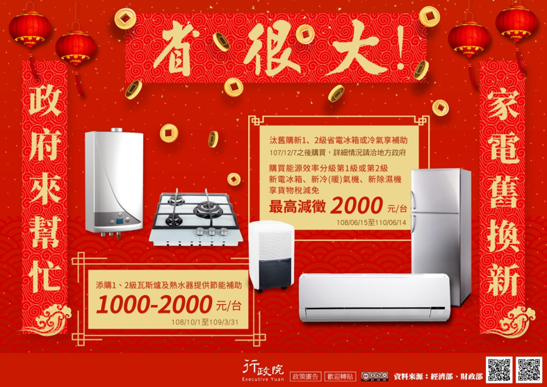 政府來幫忙，家電舊換新，省很大