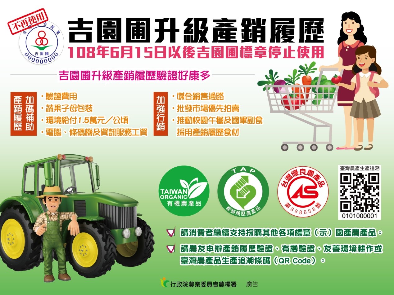 吉園圃安全蔬果標章將於6月15日正式退場