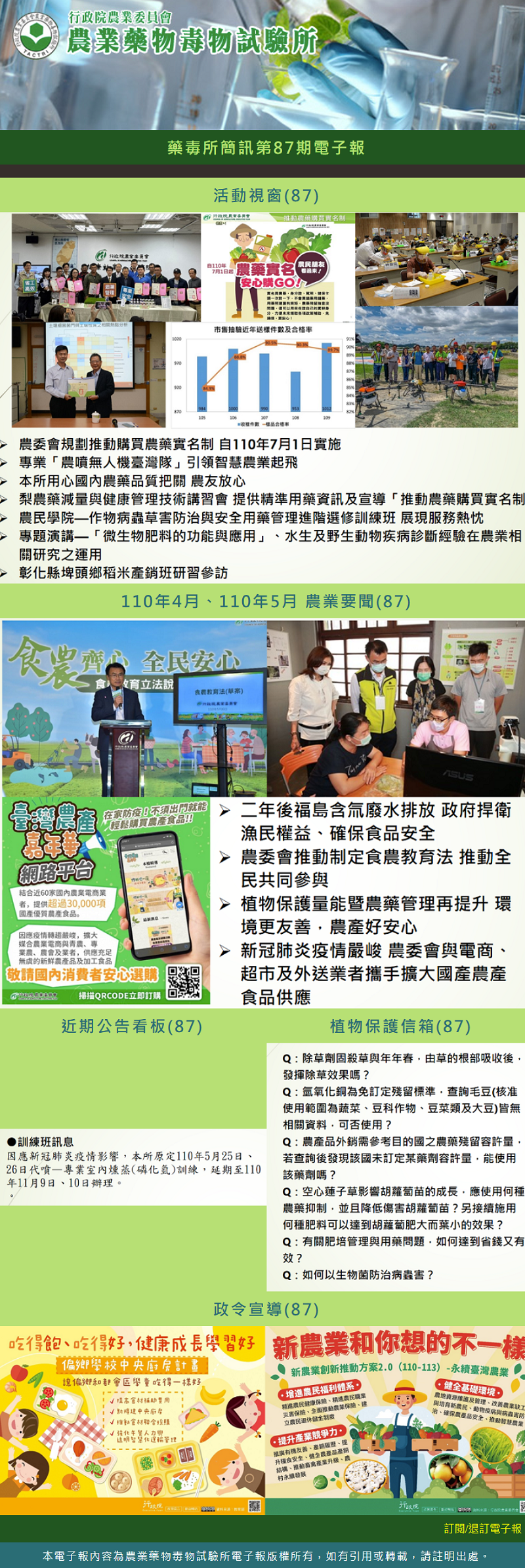 藥毒所簡訊第87期電子報