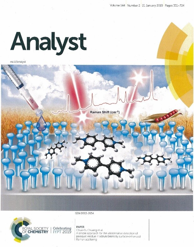 本所巴拉刈檢測技術研究，榮登Analyst國際期刊封面。