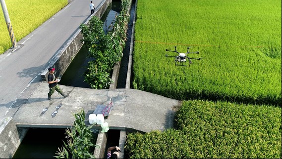 圖一、專業代噴業者規劃無人機飛行路線