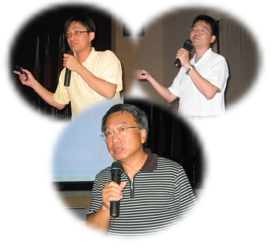黃慶文(上左)、初建(上右)及李昱輝3位講師。